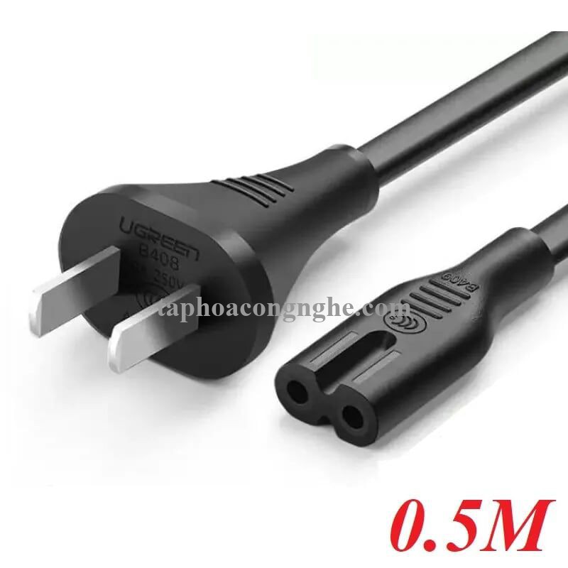 Ugreen 40311 0.5m Màu Đen Dây nguồn sạc số 8 CD159 30040311